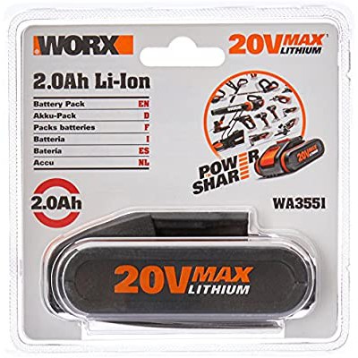 Pin Li-ion 20V 2.0Ah WA3551 (50038416) - Worx Orange