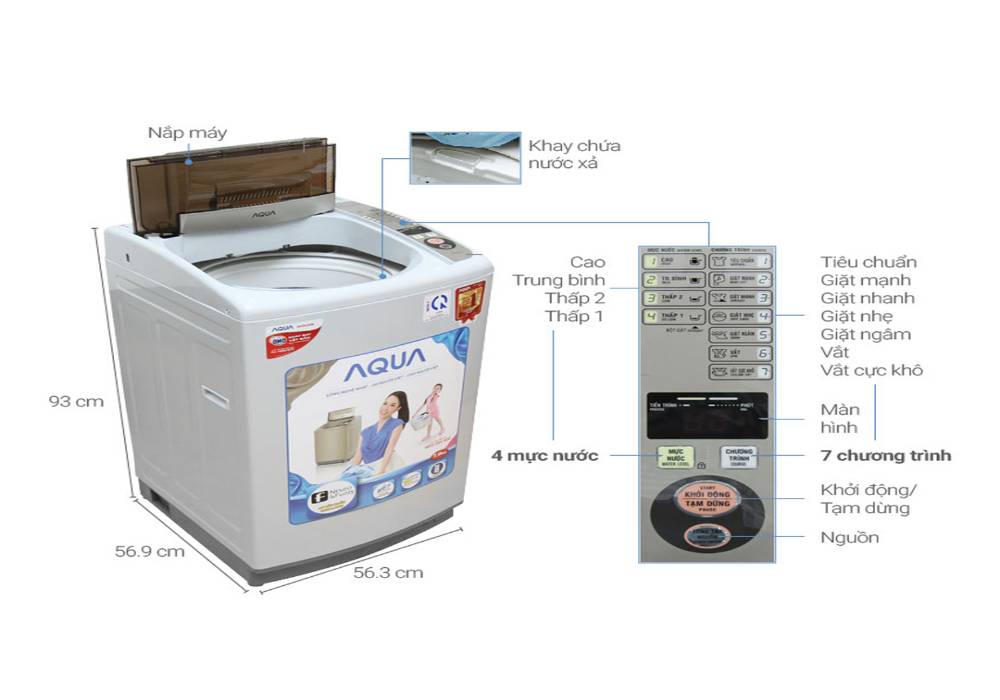 Cách hẹn giờ giặt trên máy giặt Aqua