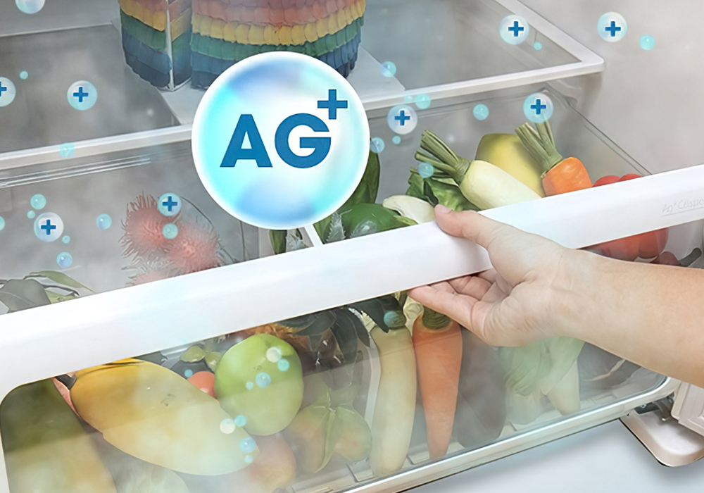 Công nghệ Ion bạc Fresh Ag+ giúp tiêu diệt và khử khuẩn cho tủ lạnh