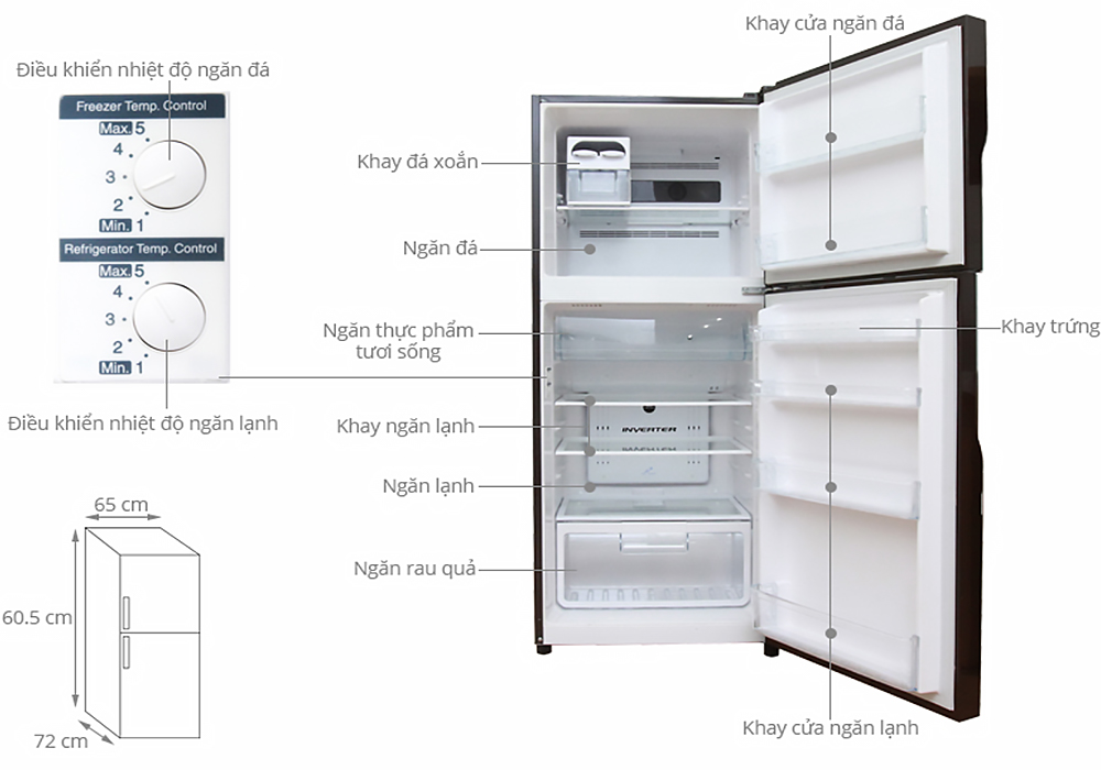 Tìm hiểu kích thước tủ lạnh 500 lít cơ bản nên biết