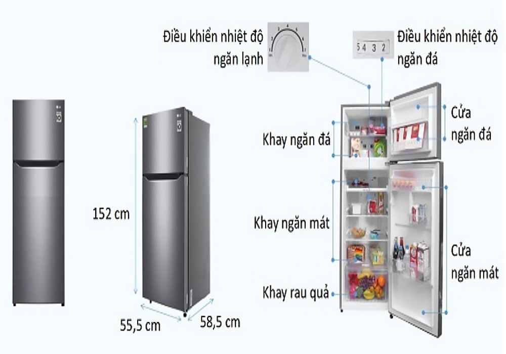 Kích thước tủ lạnh là bao nhiêu?