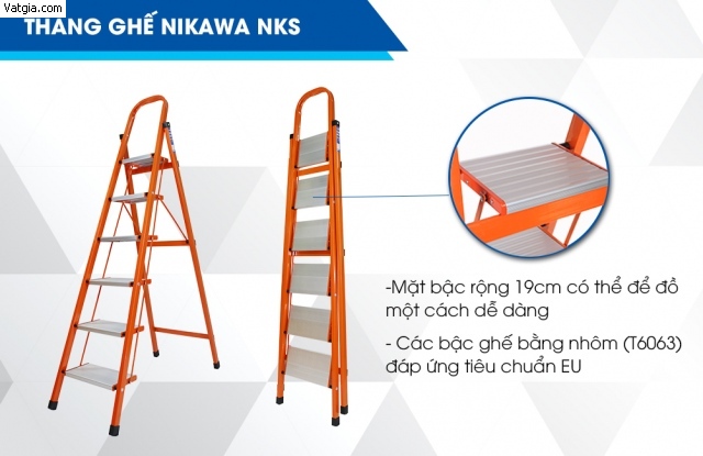 Thang nhôm ghế 6 bậc Nikawa NKS-06